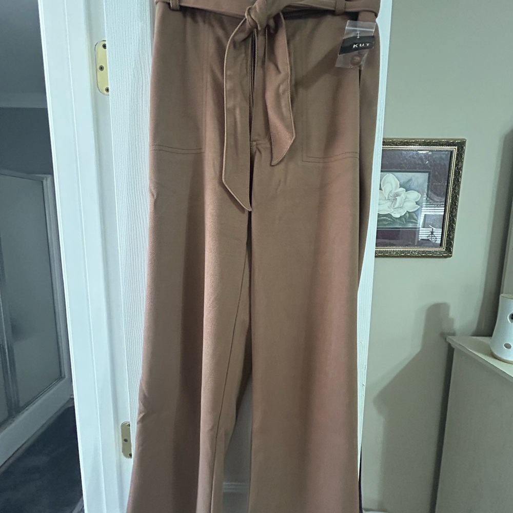 Kut from the Kloth Women's Brown Wide-Leg Trousers Size 0 NWT